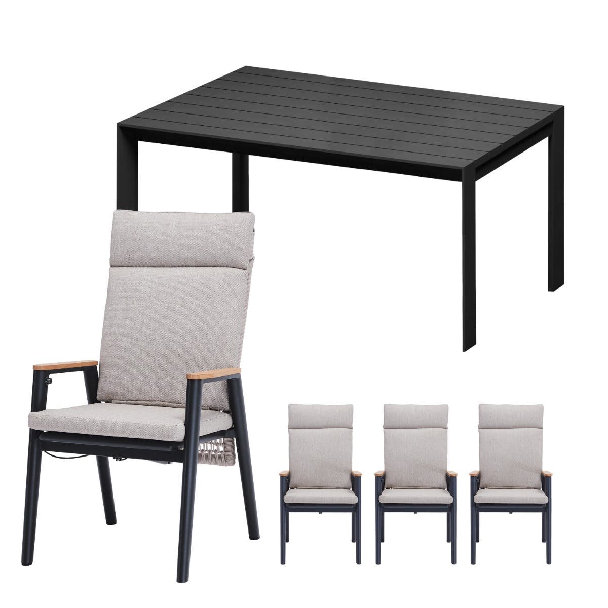 Royal Seasons Portland dining set laag 4 personen