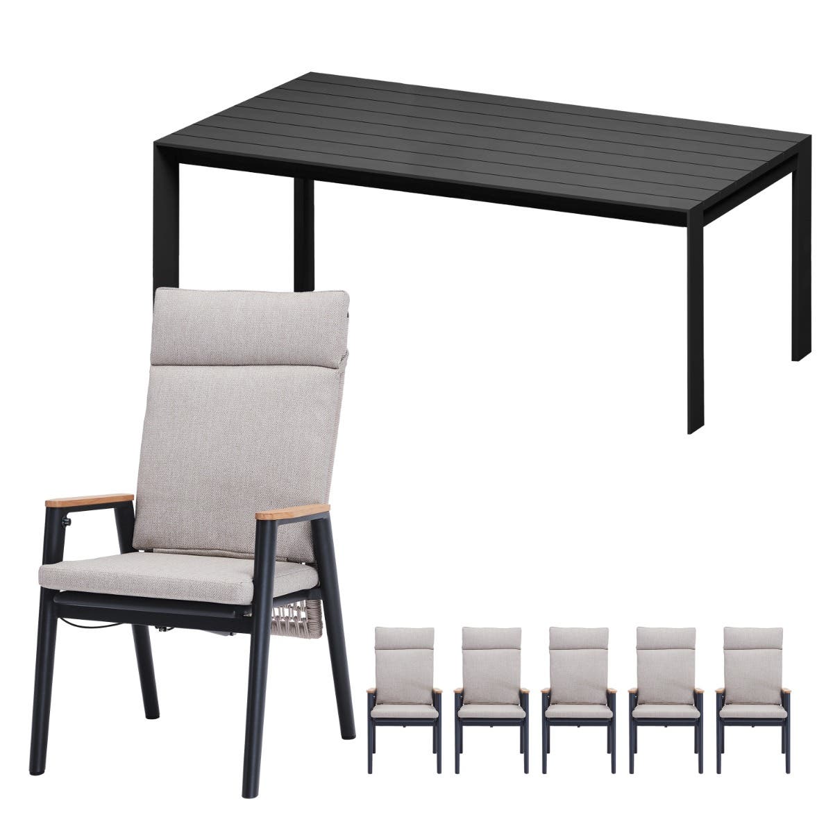 Royal Seasons Portland dining set hoog 6 personen
