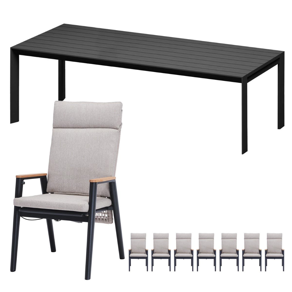 Royal Seasons Portland dining set hoog 8 personen