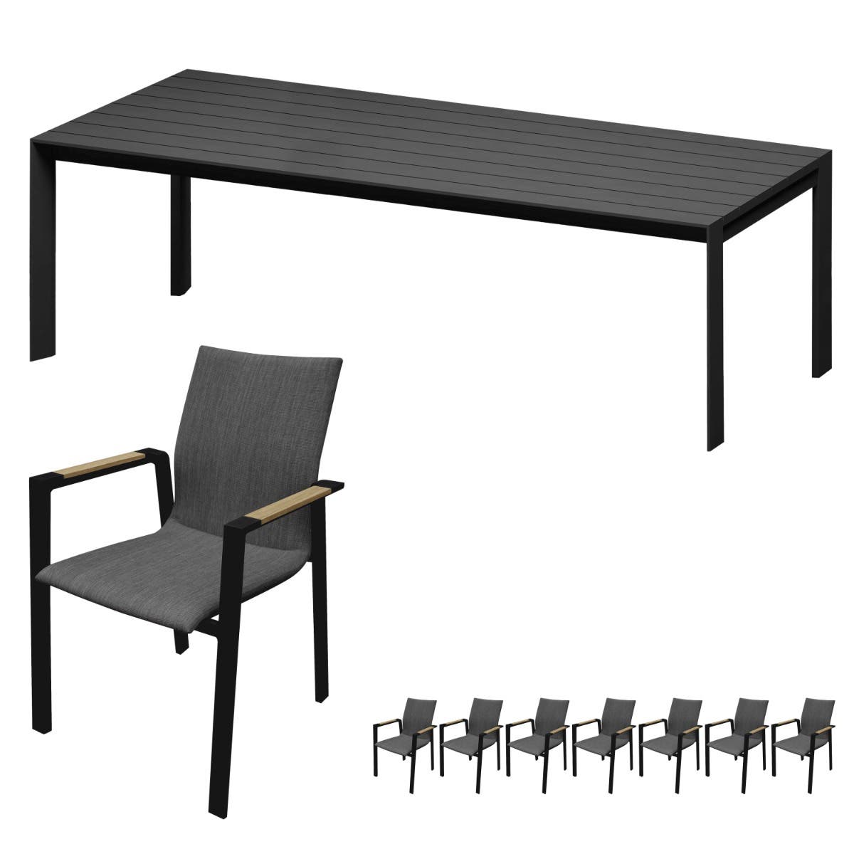 Royal Seasons Detroit dining set 8 personen