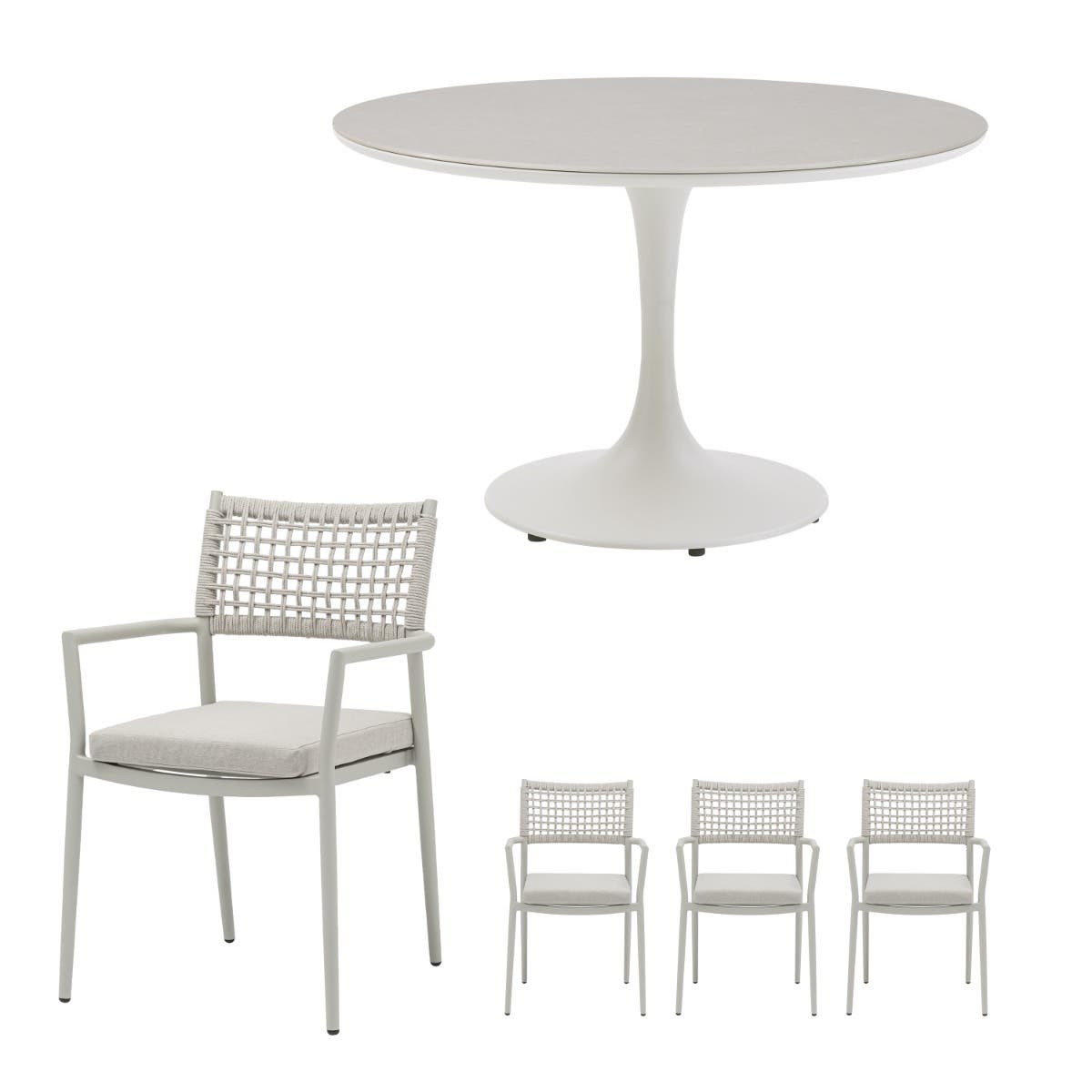 Royal Seasons Liv ronde dining set zand 4 personen