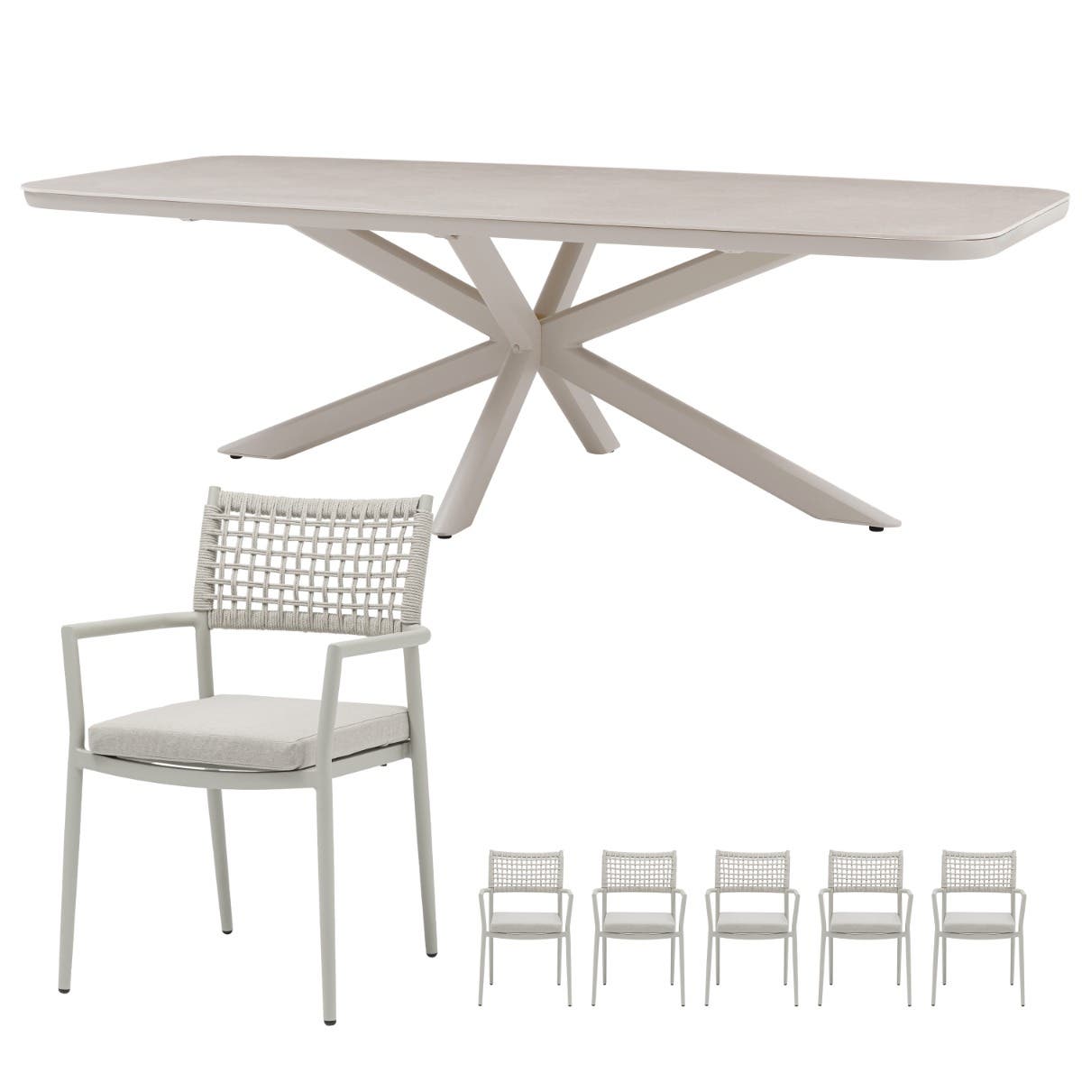 Royal Seasons Liv dining set zand 6 personen