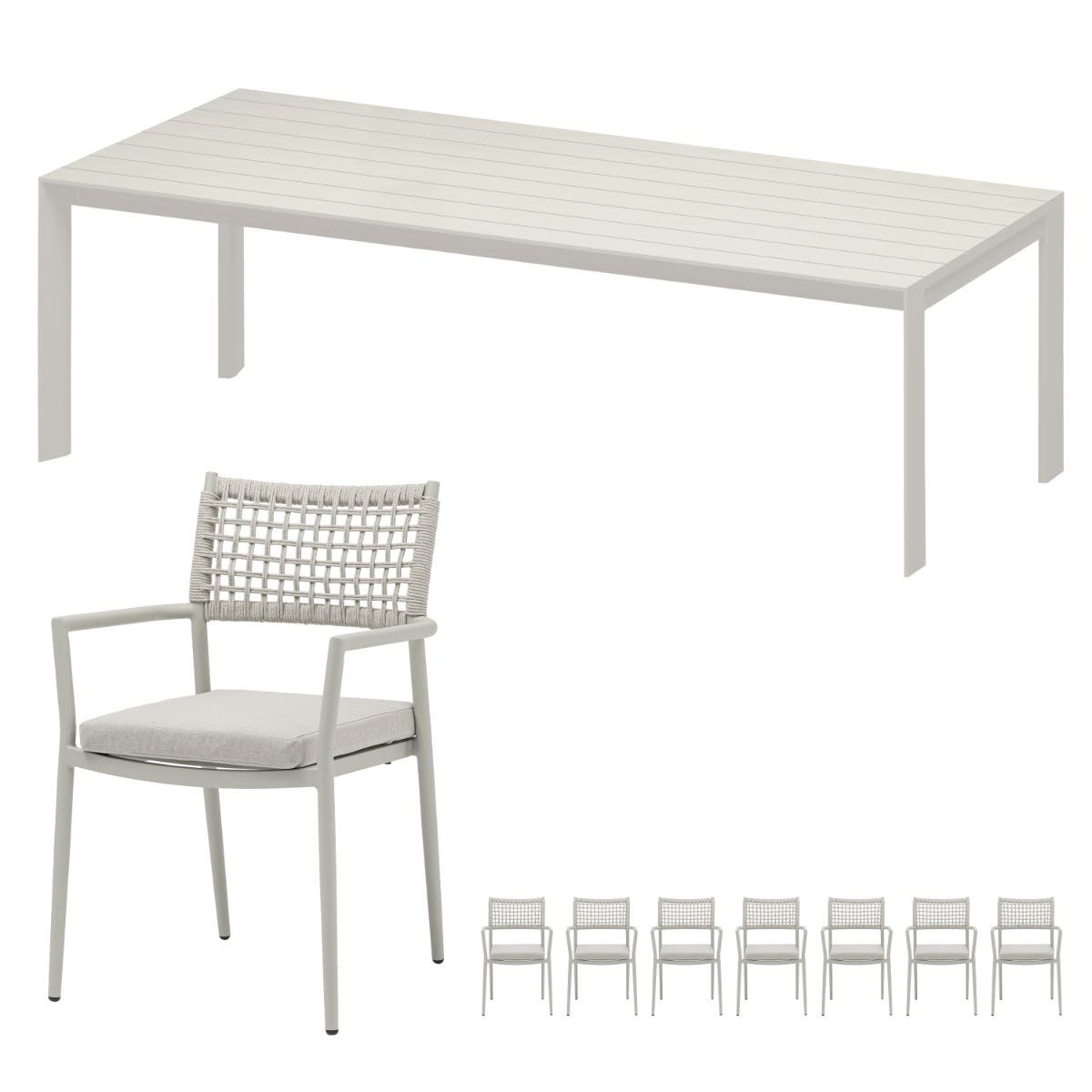Ease up Diningset 8-zits Liv Zand