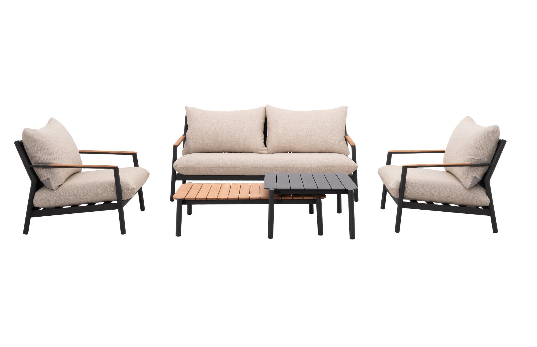 Royal Seasons Loungeset 4-zits Las Palmas Zwart