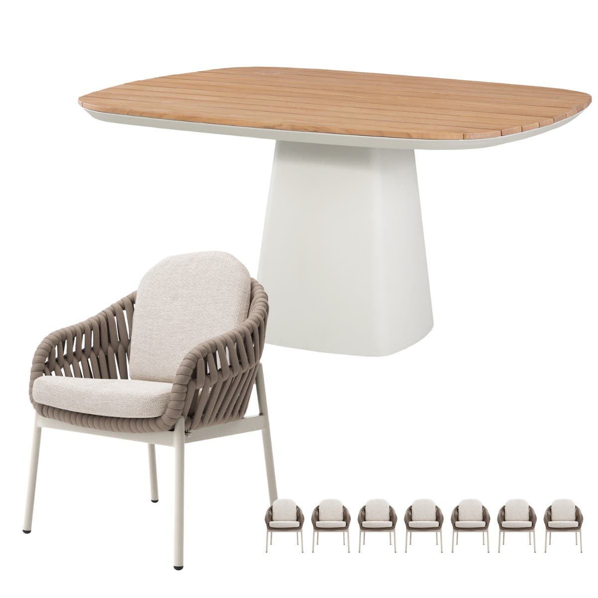 Royal Seasons Diningset 8-zits Doha Zand
