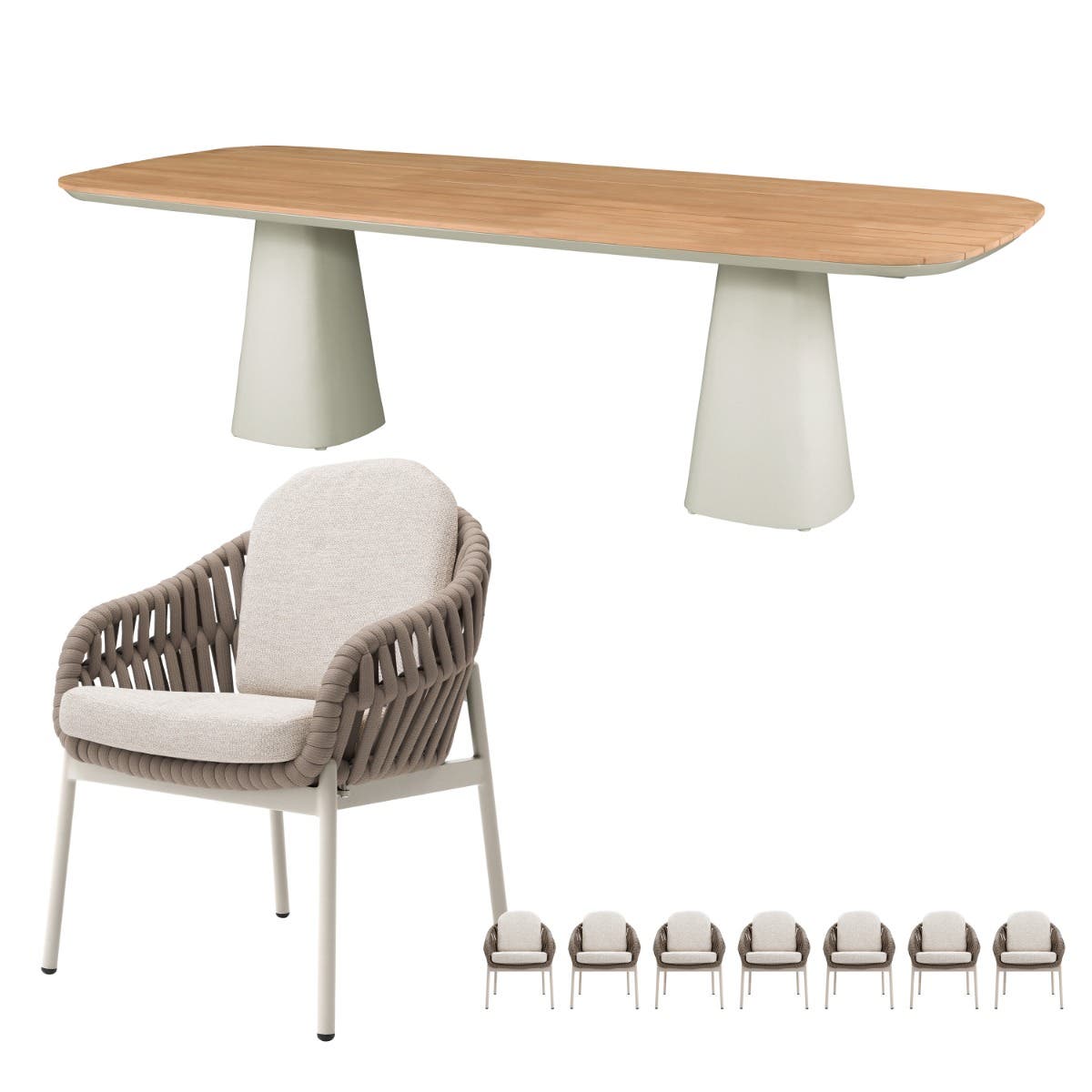 Royal Seasons Diningset 8-zits Doha Zand