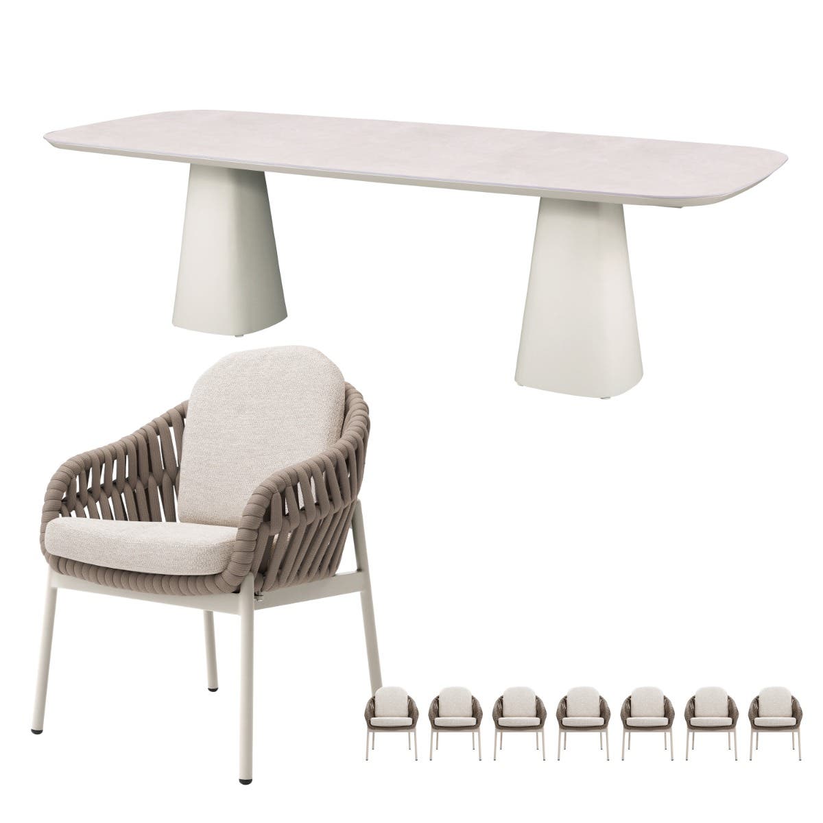 Royal Seasons Diningset 8-zits Doha Zand