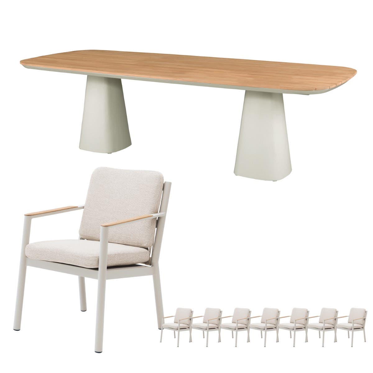 Royal Seasons Diningset 8-zits Las Palmas Zand