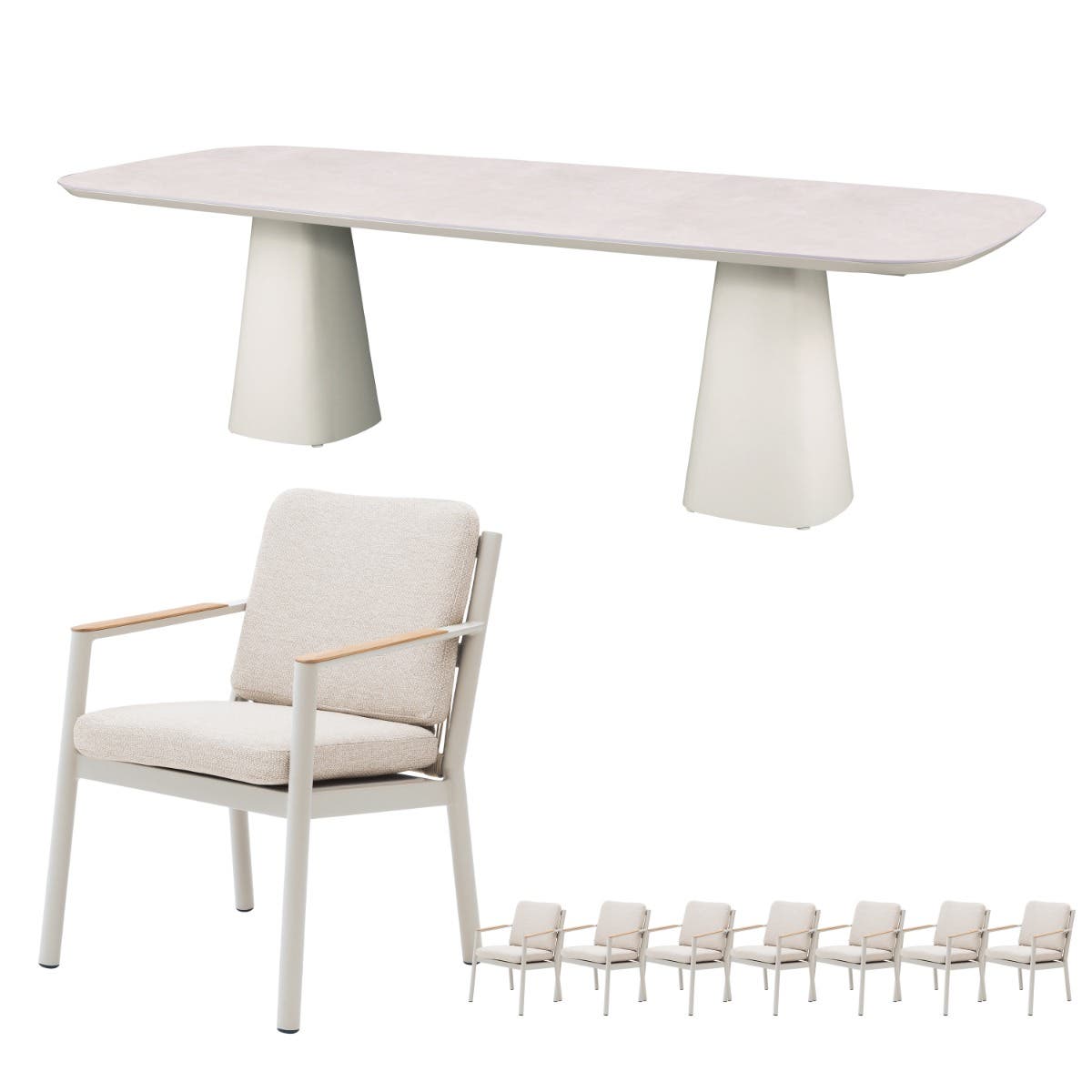 Royal Seasons Diningset 8-zits Las Palmas Zand