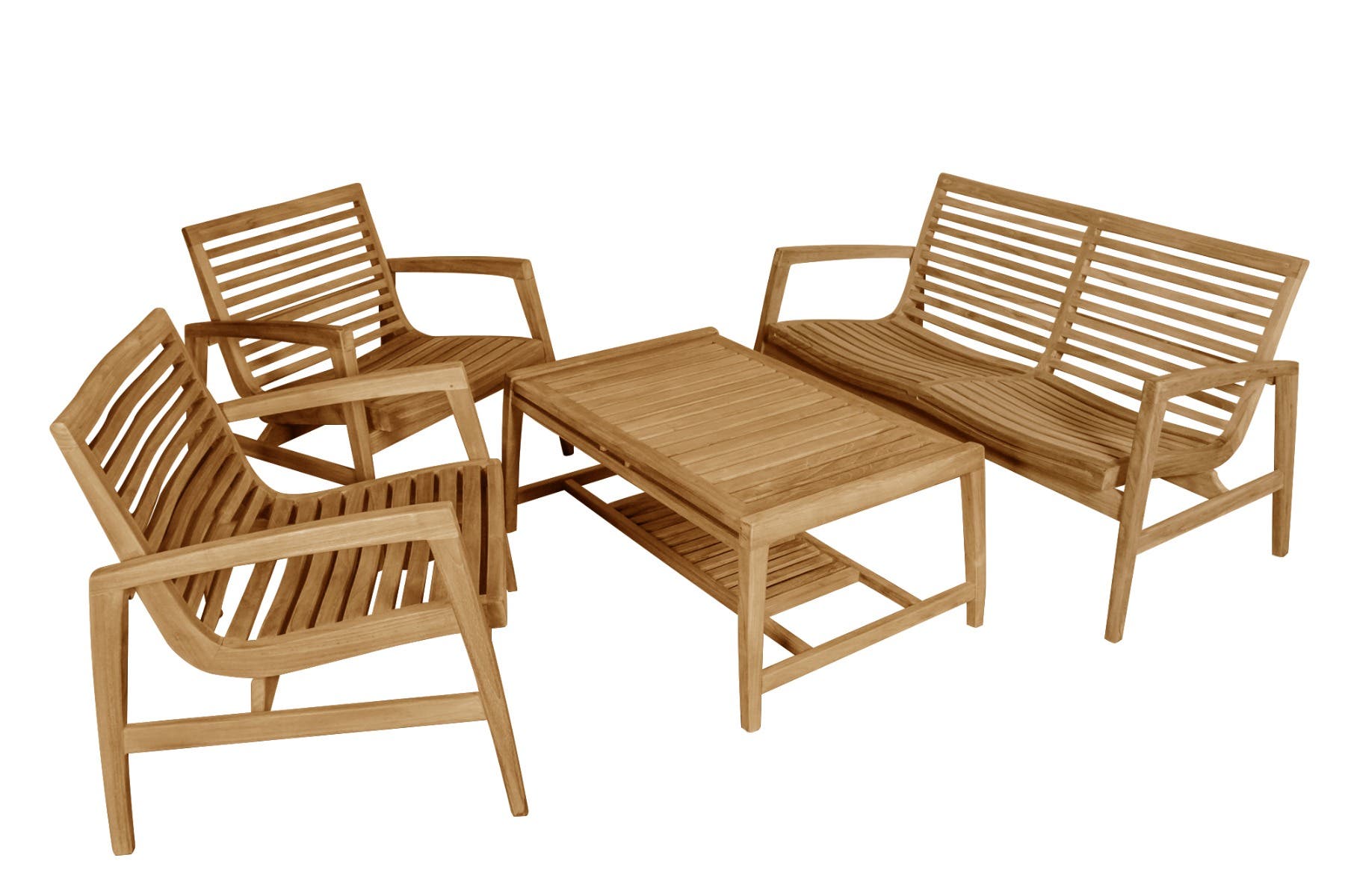 Timber Loungeset 4-zits Leeds Hout