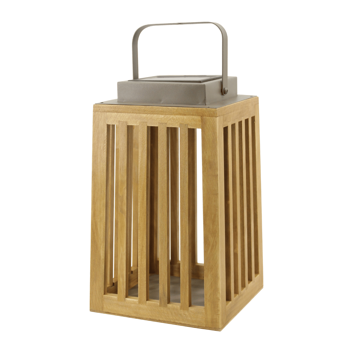 De Bosrand Solar Lantaarn Hout Metaal Espresso 18 x 18 x 30 cm