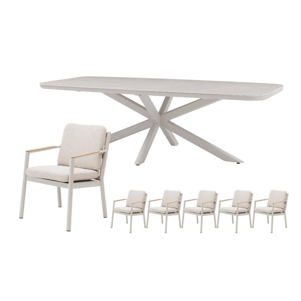 Royal Seasons Diningset 6-zits Las Palmas Zand