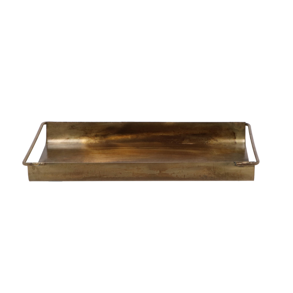 Dobra Gold Metal Tray Antique 23 x 15 x 3 cm