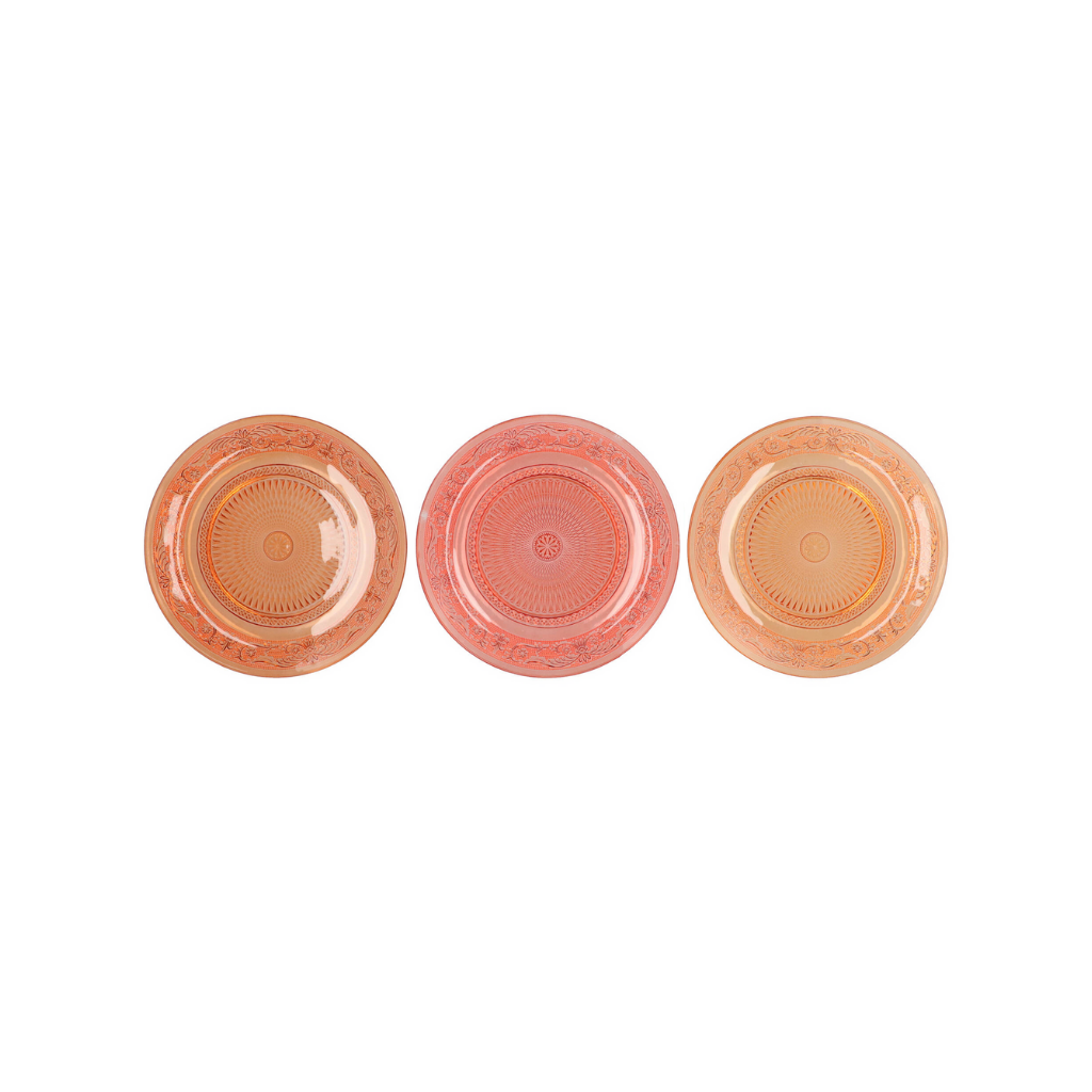 Dayah Coral Sunset Glass Plate 23 cm