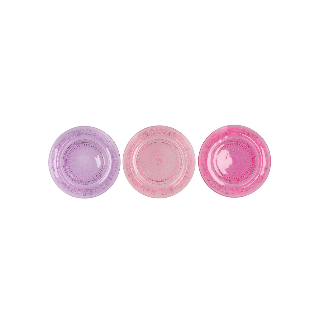 Dayah Pretty Pink Glass Plate 18 cm