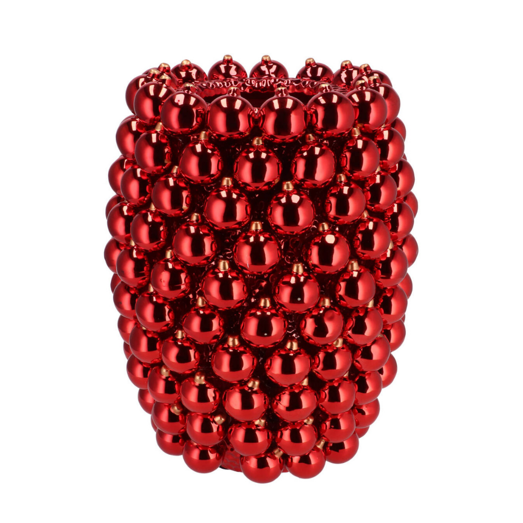 Vaas Kerstballen Rood 27 x 30