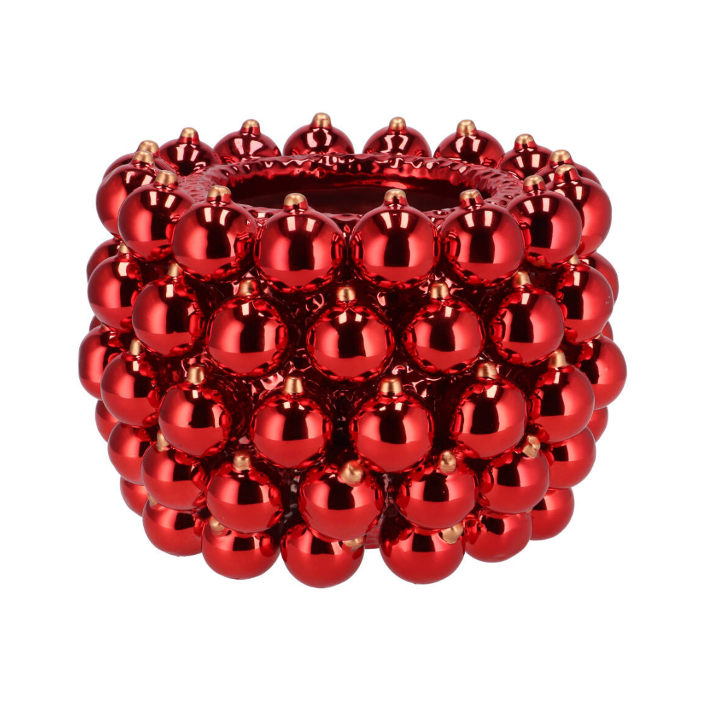 Vaas Pot Kerstballen Rood 29 x 20