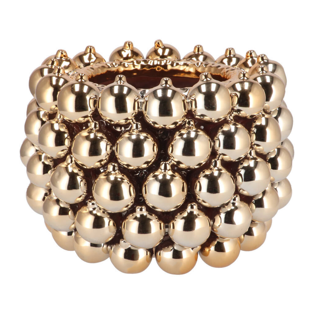 Vaas Pot Kerstballen Goud 29 x 20