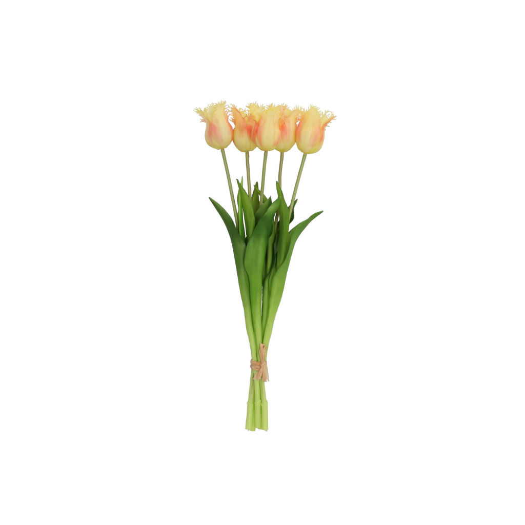 Kunstbloem Zijde Tulp Geel 46cm 5 stuks