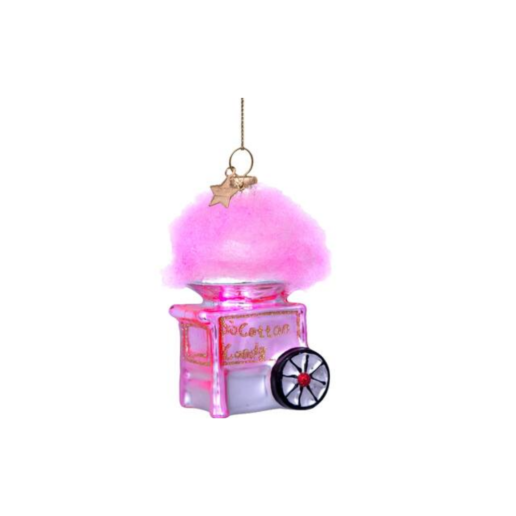 Vondels Kersthanger roze suikerspin machine 10 cm
