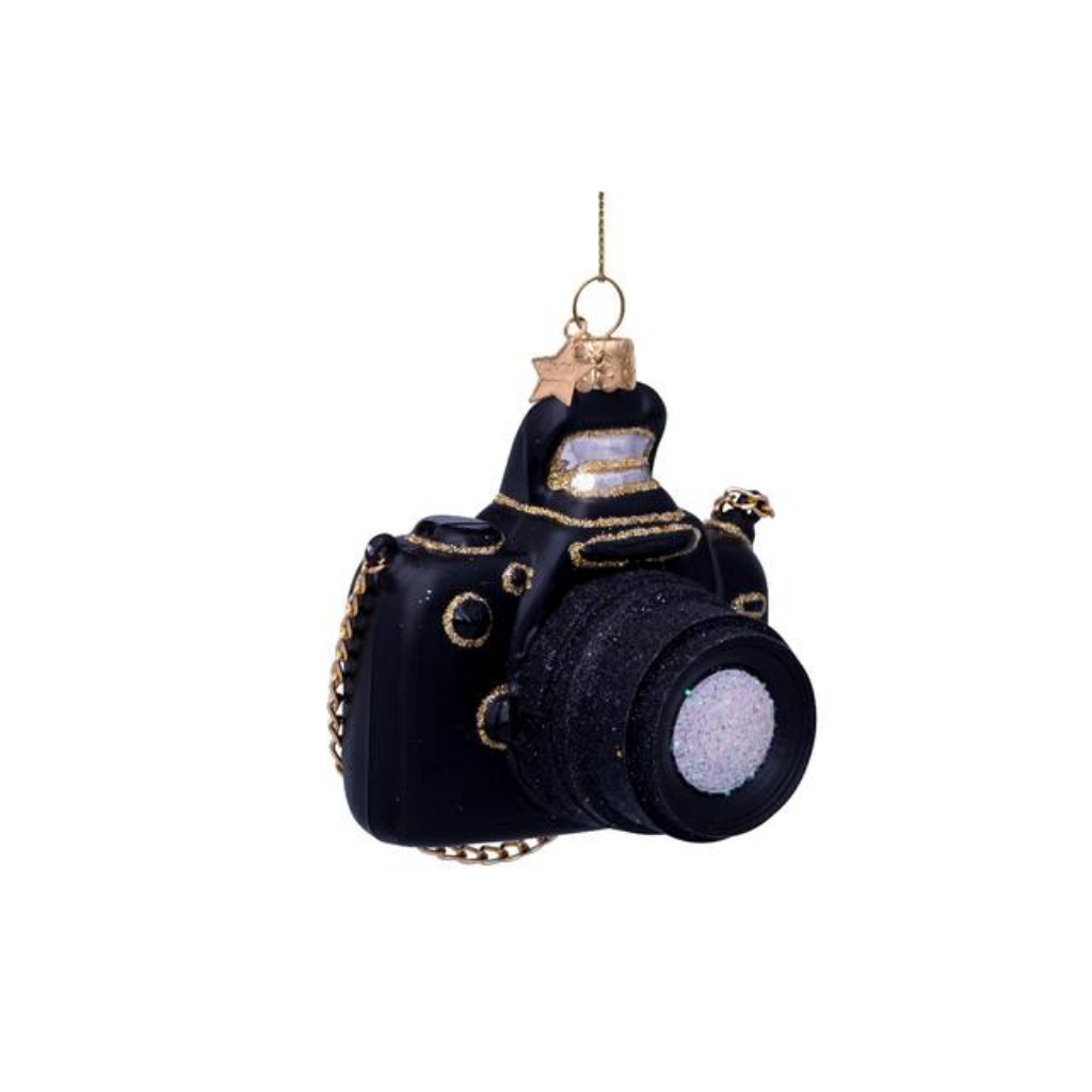 Vondels Kersthanger zwarte foto camera 9 cm