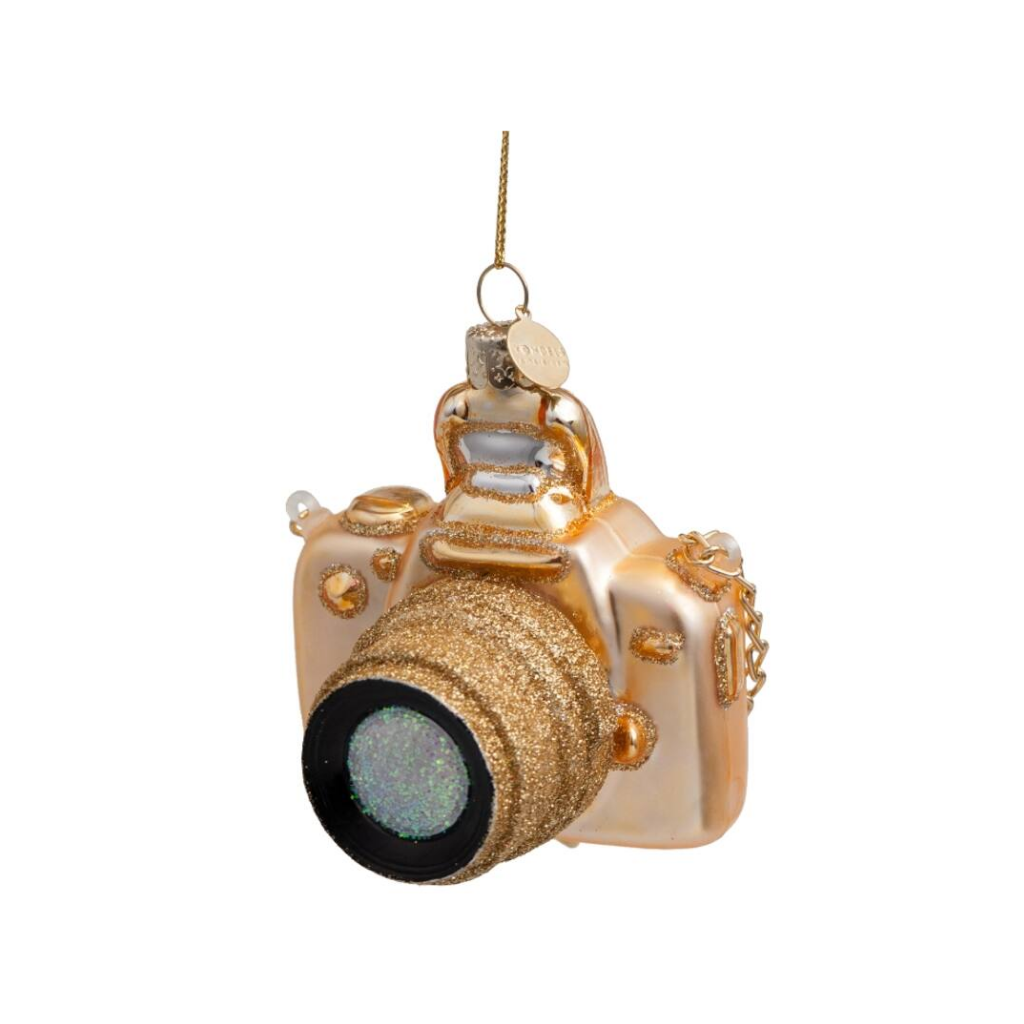 Vondels Kersthanger gouden camera 9 cm
