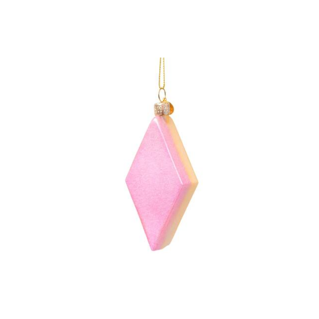 Vondels Kersthanger roze/geel spekje 9 cm