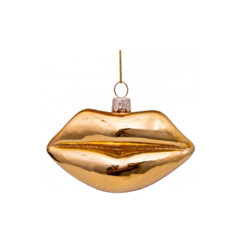 Vondels Kersthanger lippen goud 6 cm