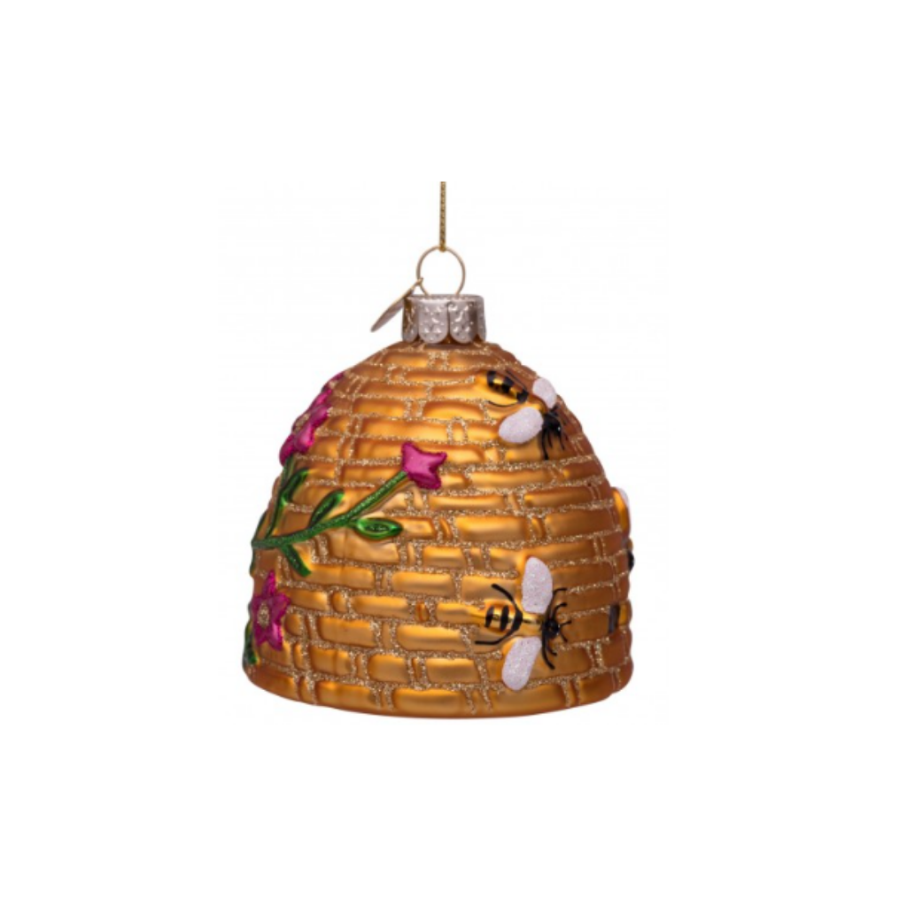 Vondels Kersthanger bijenkorf 8 cm