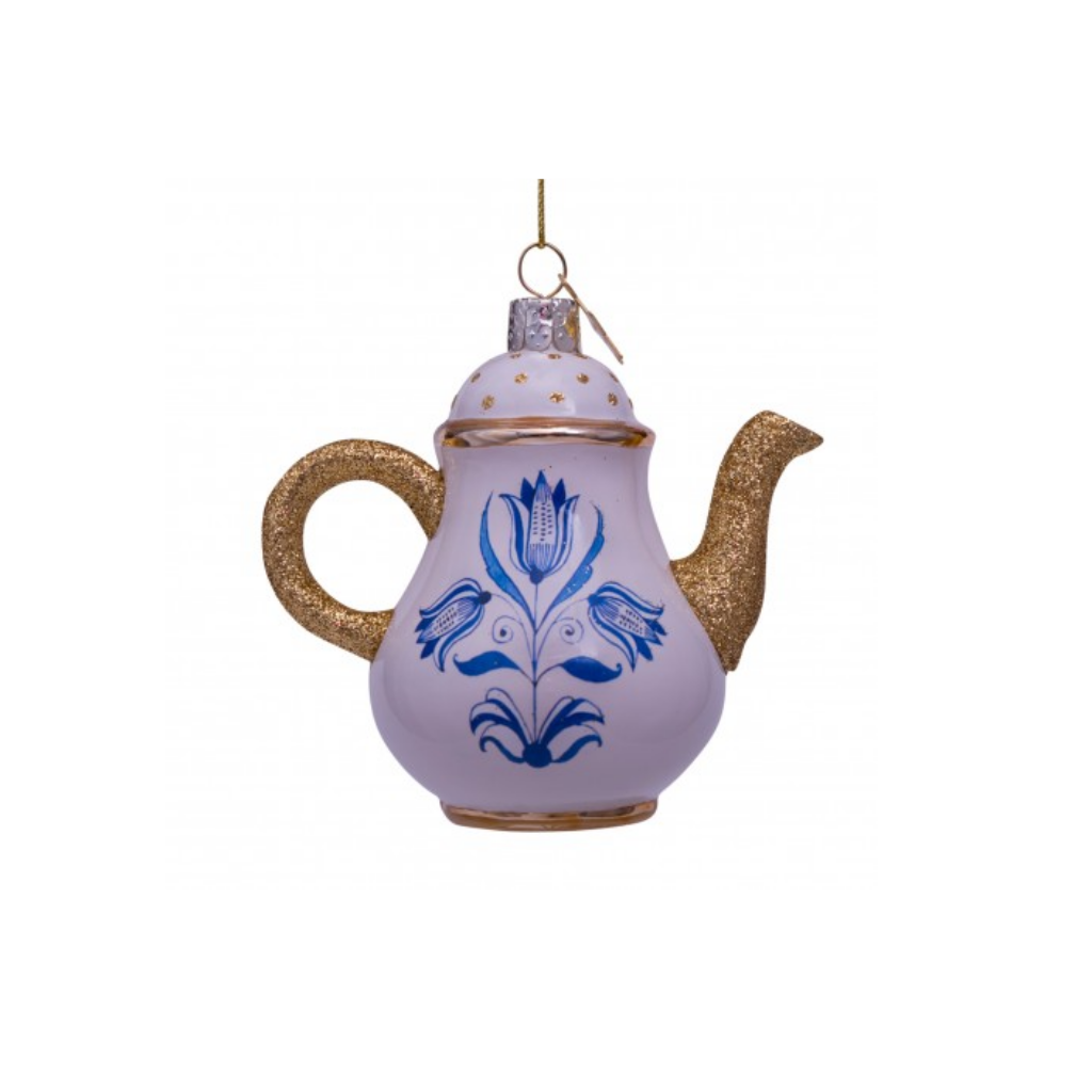 Vondels Kersthanger Delfts Blauwe Theepot 10 cm