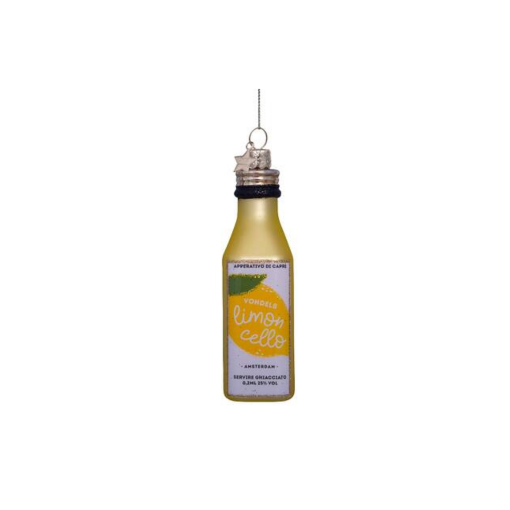 Vondels Kersthanger gele limoncello fles 10.5