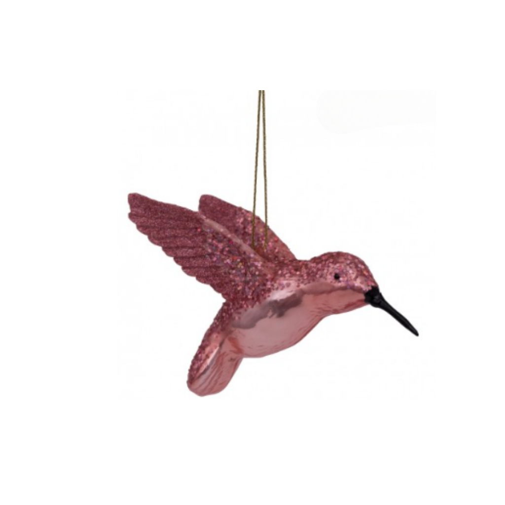 Vondels Kersthanger kolibrie roze 8.5 cm