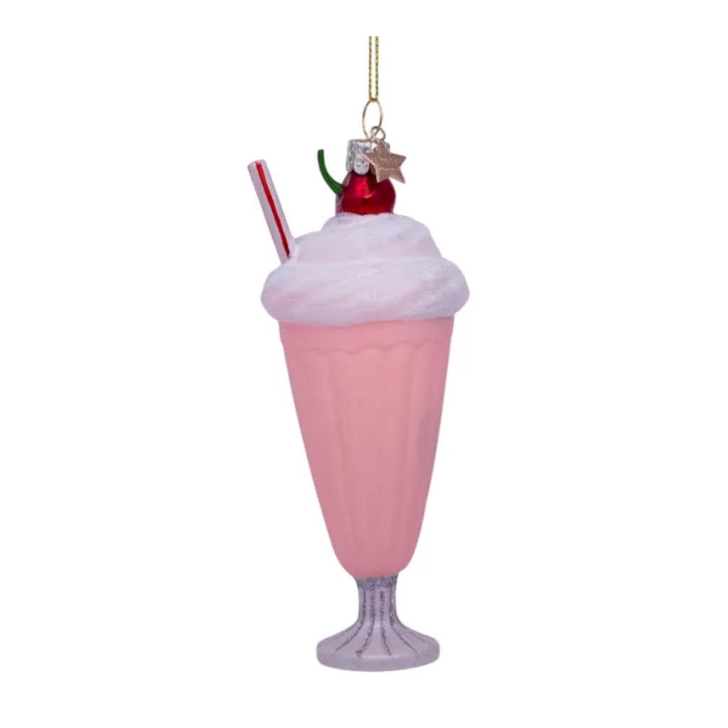 Vondels Kersthanger zacht roze milkshake 15 cm