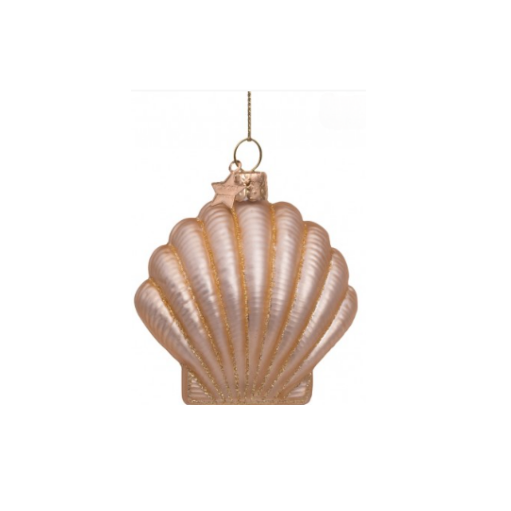 Vondels Kersthanger Schelp Mat Goud 7.5 cm