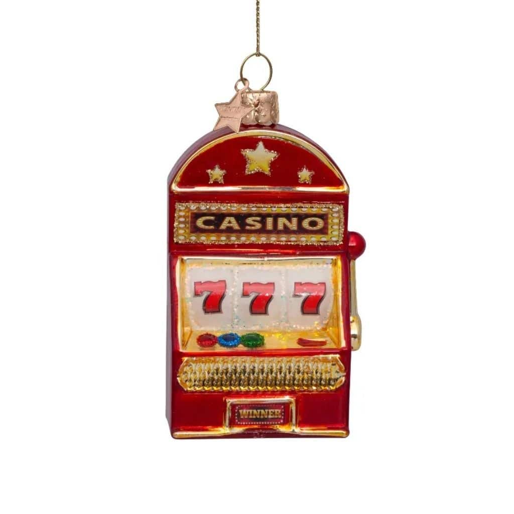 Vondels Kersthanger rode gokautomaat 10.5 cm
