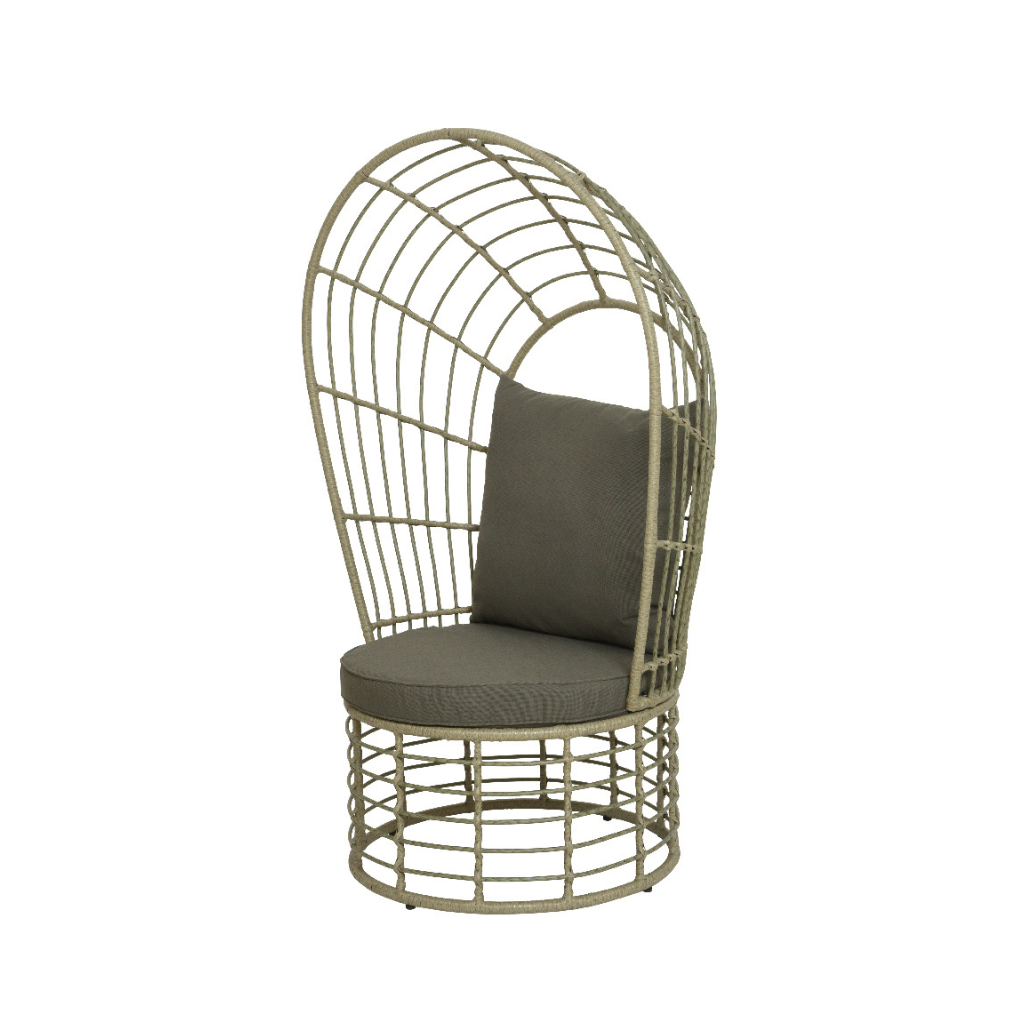 Decoris Loungestoel Calvi Wicker Grijs 92 x 75 x 151 cm
