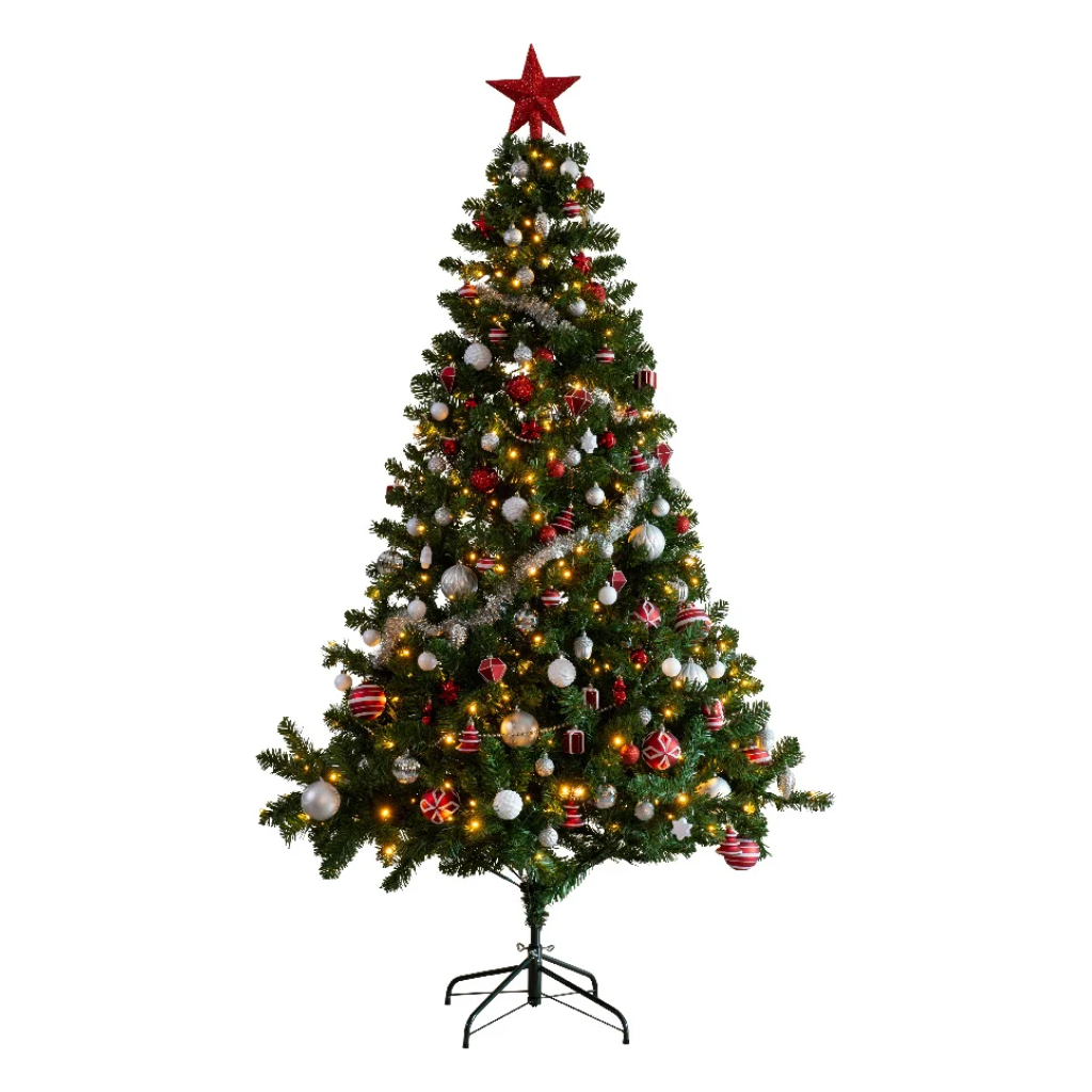 Everlands Kunstkerstboom Imperial Groen-Wit 210 cm ø 137