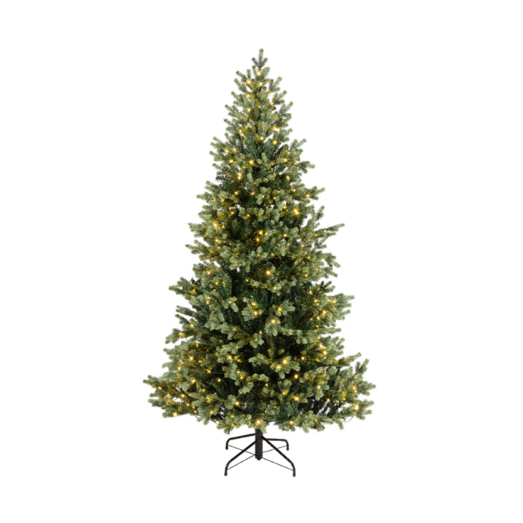 Everlands kunstkerstboom Geneva fir groen met verlichting 210 x 126 cm