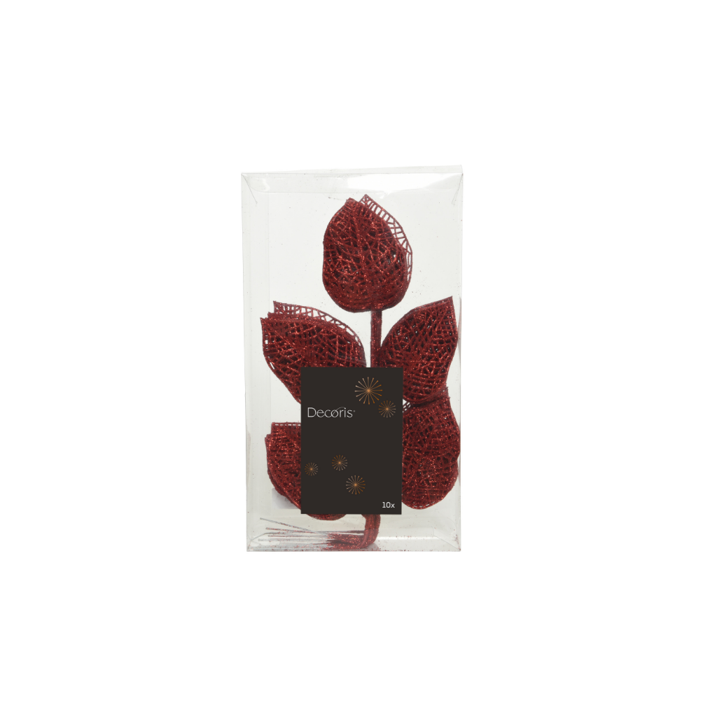 Glittertak vensterbox 10 stuks christmas red