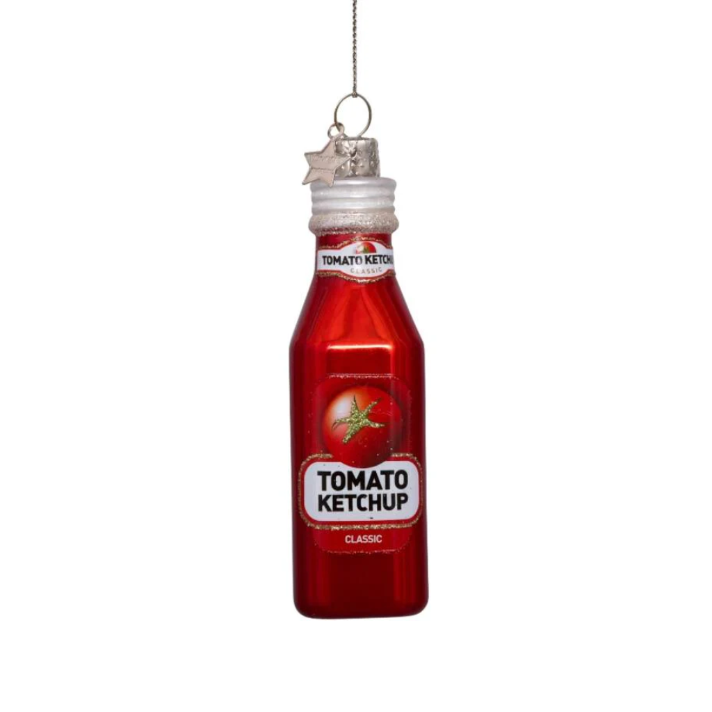 Vondels Kersthanger rode opaal ketchup fles 10.5 cm