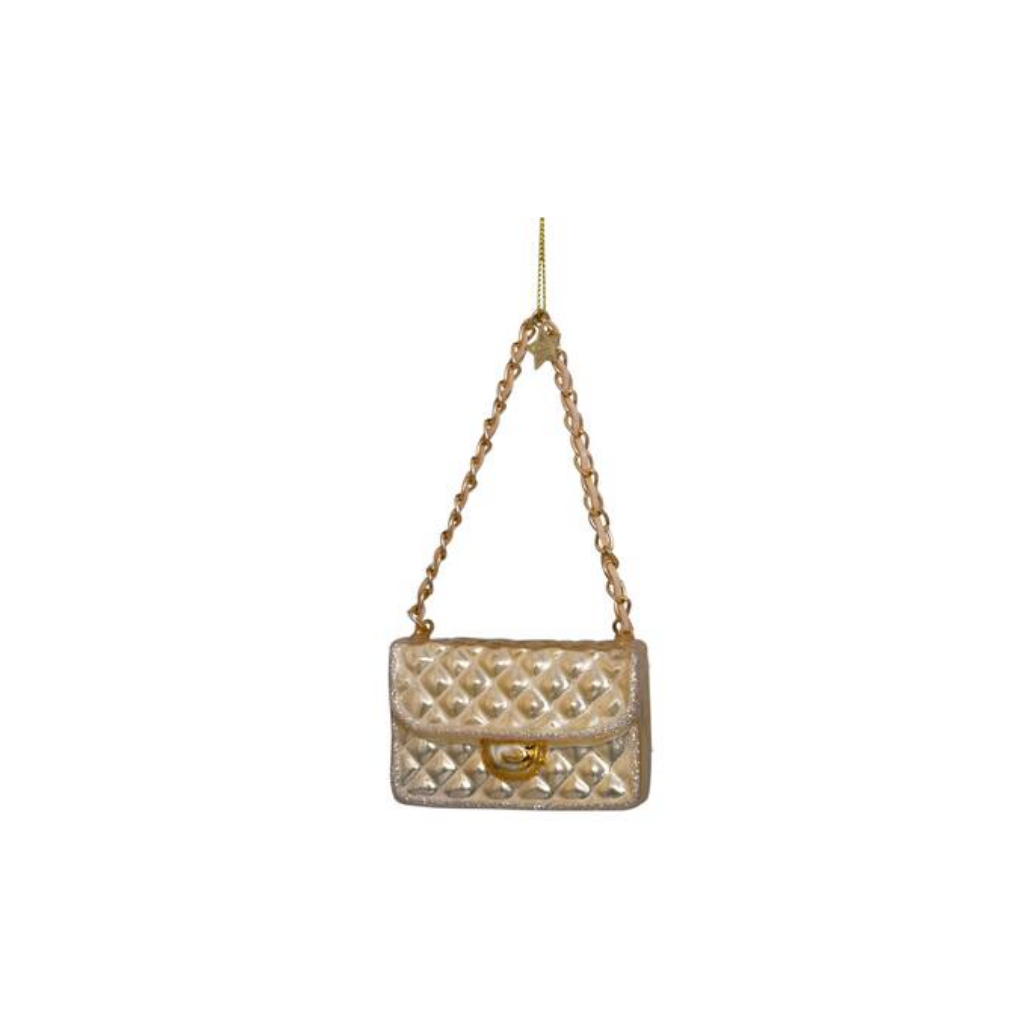 Vondels Kersthanger champagne opaal fashion tas 7 cm