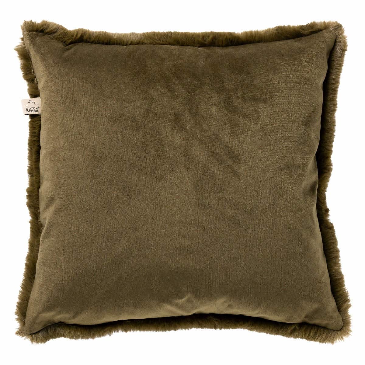 Dutch Decor Sierkussen Zaya military olive 45 x 45 cm