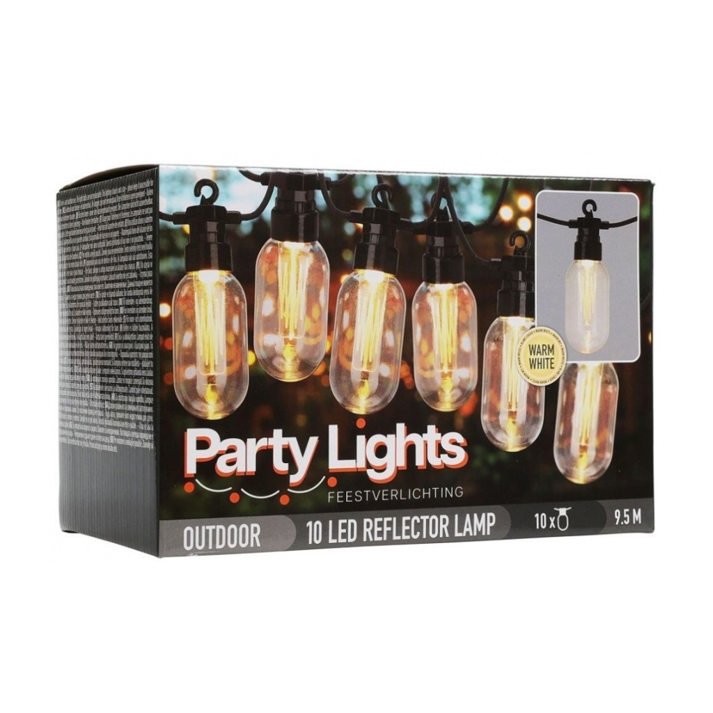 Pro Garden LED Lichtsnoer 10 Lampjes Warm Wit 9,5 m