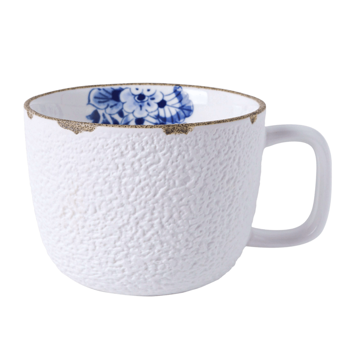 Heinen Delfts Blauw Bloesem Mok met Oor