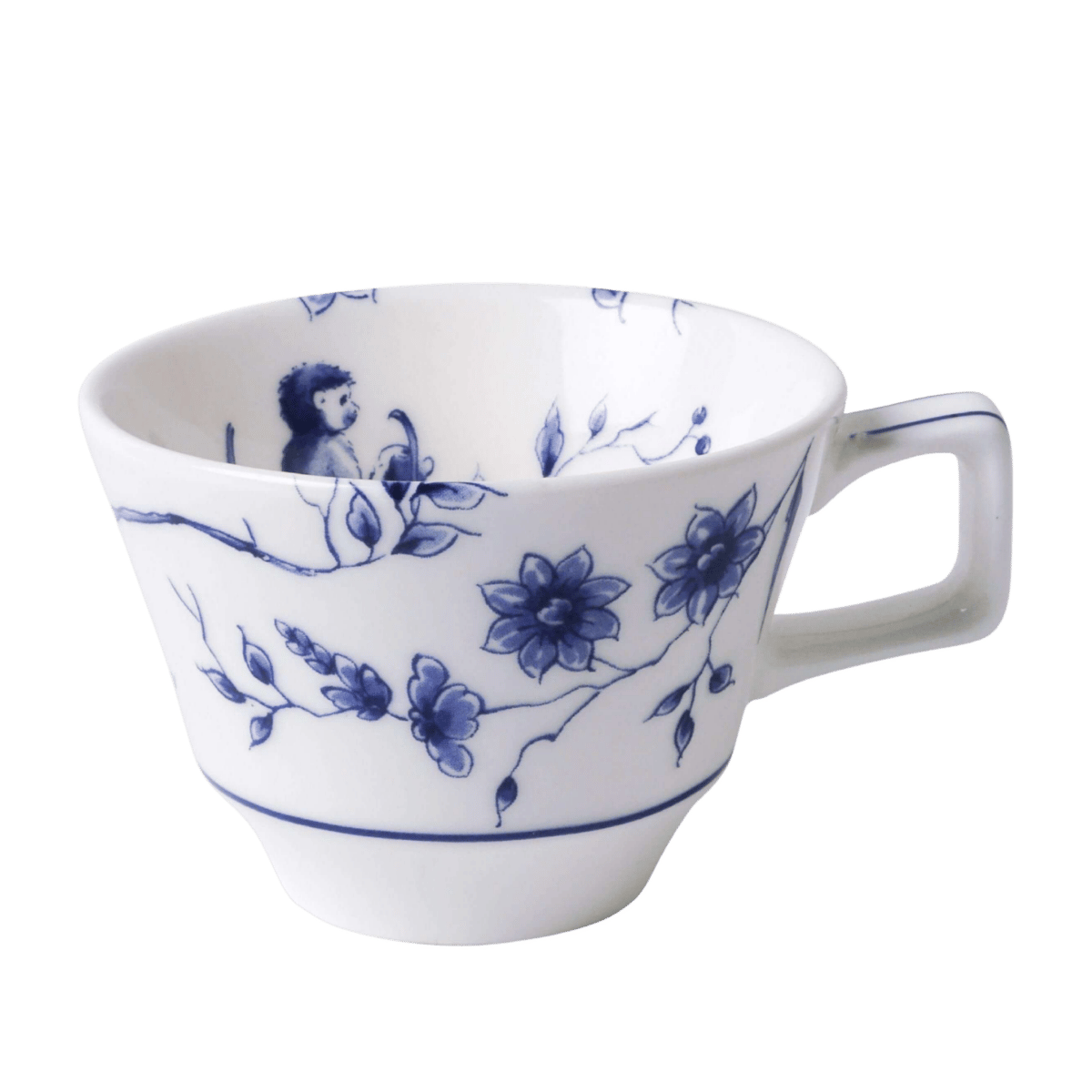 Heinen Delfts Blauw Espressokopje Aapjes Set van 2