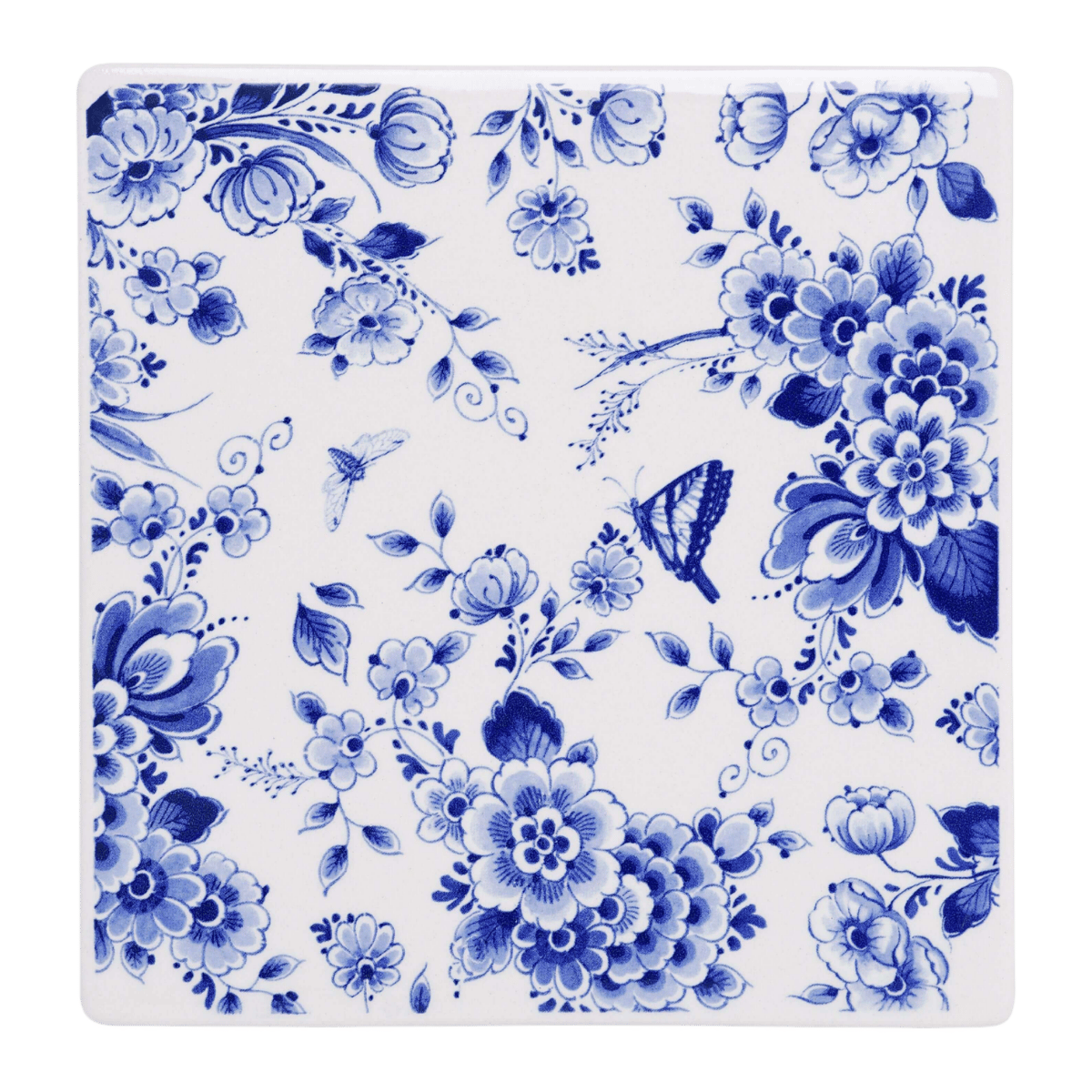 Heinen Delfts Blauw Tegel Bloementuin 13 cm