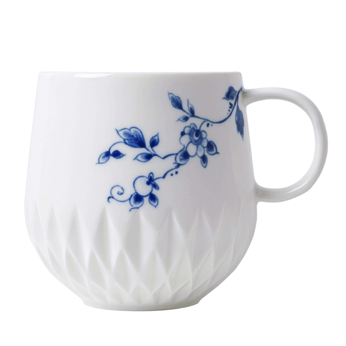 Heinen Delfts Blauw Vouw Mok met Oor
