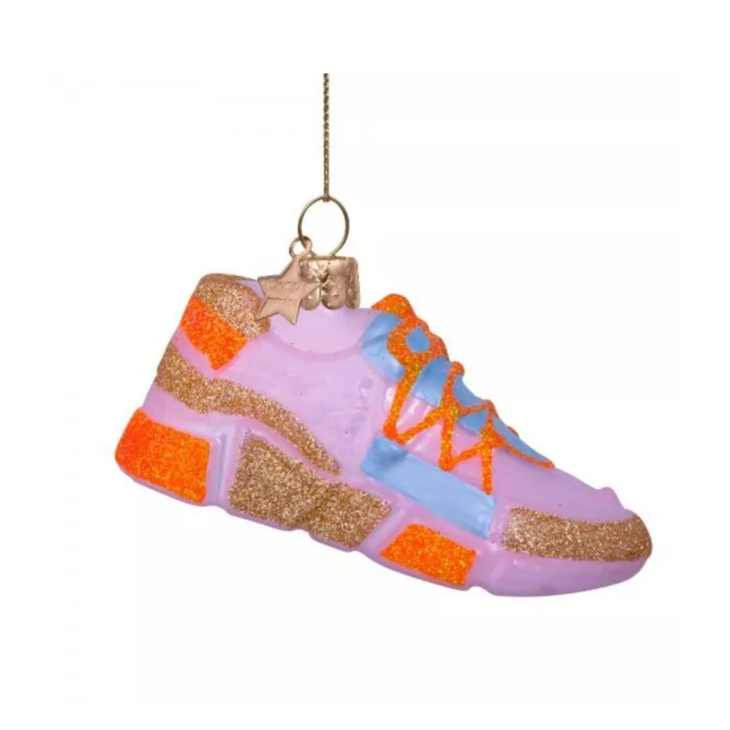 Vondels Kersthanger sneaker oranje/ roze 6 cm