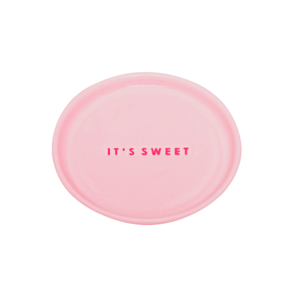 Vondels Ceramic Petit Four Plate It'S Sweet Soft Pink Ø8.5cm