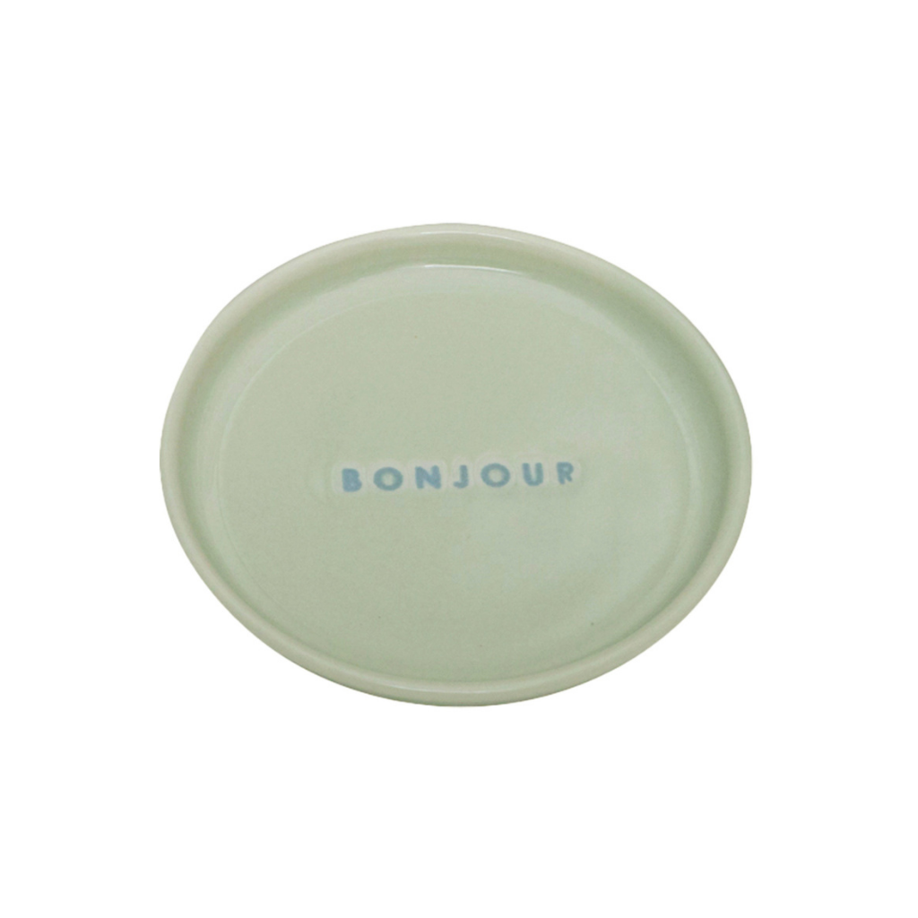 Vondels Ceramic Petit Four Plate Bonjour Sage Ø8.5cm